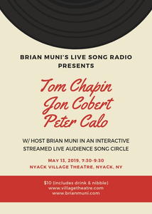 Tom Chapin Jon Cobert Peter Calo On BRIAN MUNI039S NEXT LIVE SONG RADIO