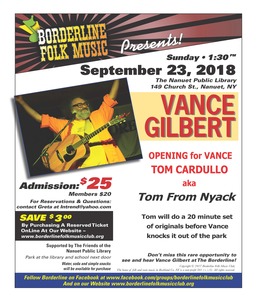 Vance Gilbert in Concert with Tom From Nyack as Special Guest
