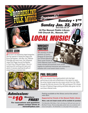 Alice Leon Whiskey Foxtrot and Phil Dollard at Borderline Folk Music Presents